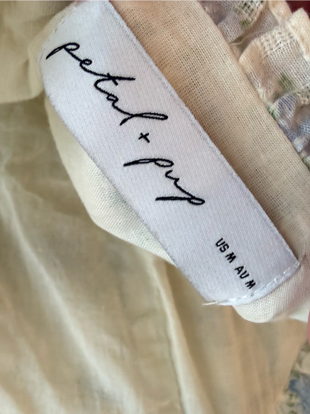 Petal & Pup Felicity Midi Dress Ivory Blue Cottagecore Prairie Floral Medium - Picture 6 of 9